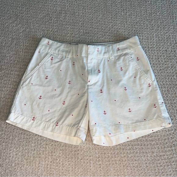 Tommy Hilfiger Pants - Tommy Hilfiger Women's White With Red Anchor Print Shorts Size 0